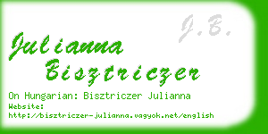 julianna bisztriczer business card